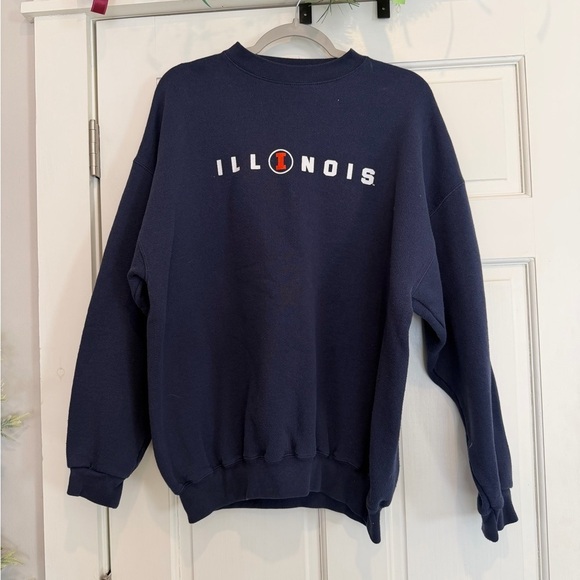 Tultex Other - University of Illinois Navy Blue Crew Neck Sweatshirt
